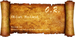 Oblat Roland névjegykártya